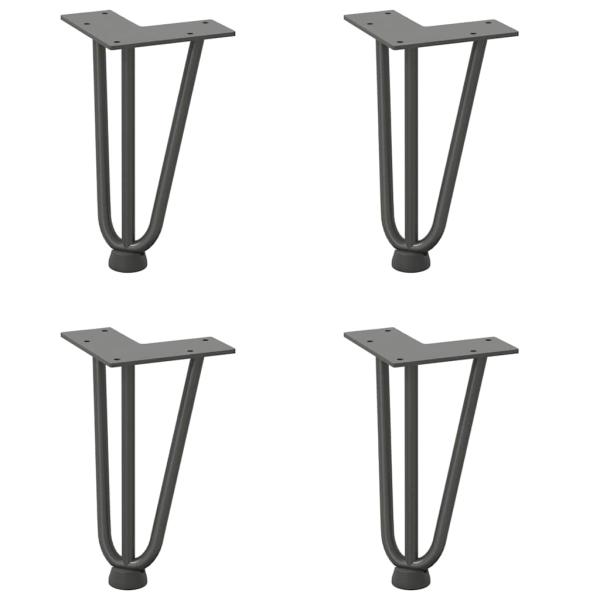 Haarnadelbeine für Couchtisch 4 Stk. Anthrazit 20 cm Massivstahl