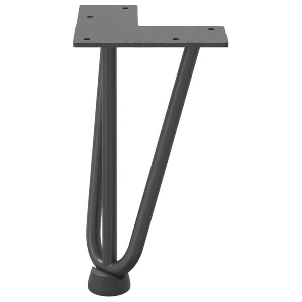 Haarnadelbeine für Couchtisch 4 Stk. Anthrazit 20 cm Massivstahl