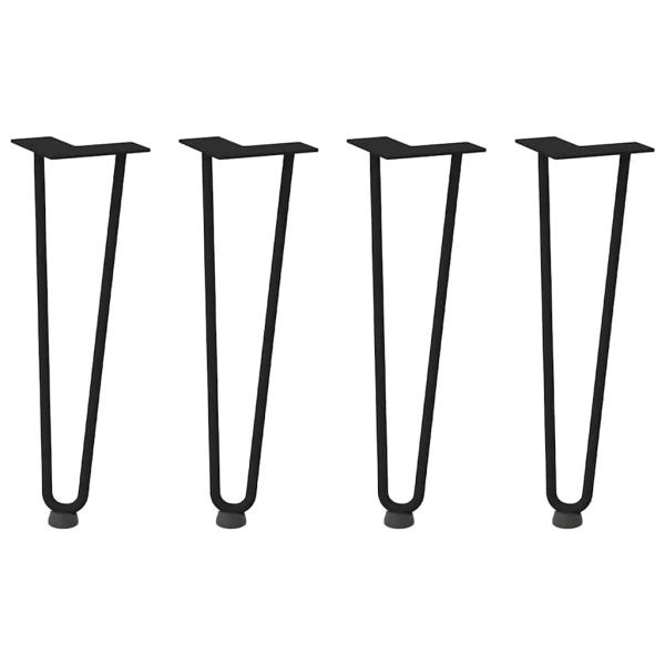 Haarnadelbeine für Couchtisch 4 Stk. Schwarz 42 cm Massivstahl