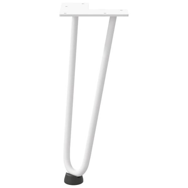 Haarnadelbeine für Couchtisch 4 Stk. Weiß 30 cm Massivstahl