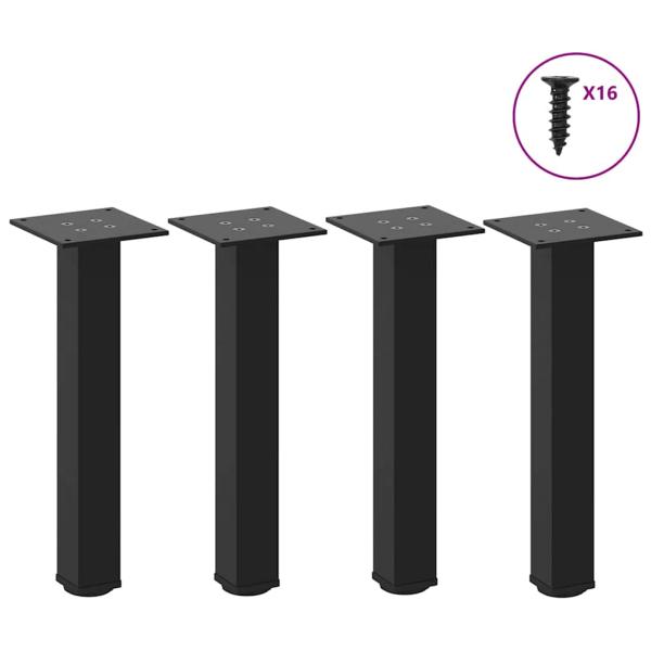 ARDEBO.de - Couchtischbeine 4 Stk. Schwarz 30-32 cm Stahl