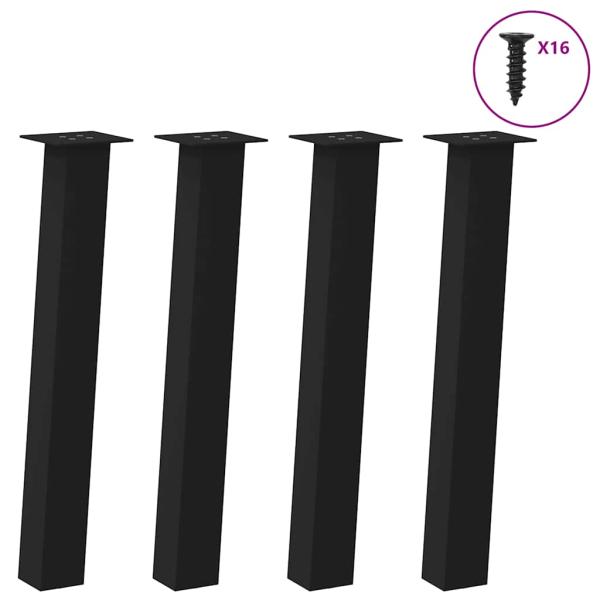 ARDEBO.de - Konsolentischbeine 4 Stk. Schwarz 72 cm Stahl