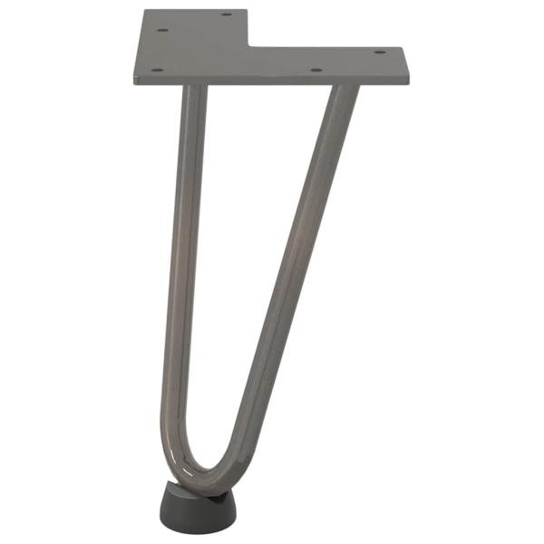 Haarnadelbeine für Couchtisch 4 Stk. Naturstahl 20 cm Massivstahl
