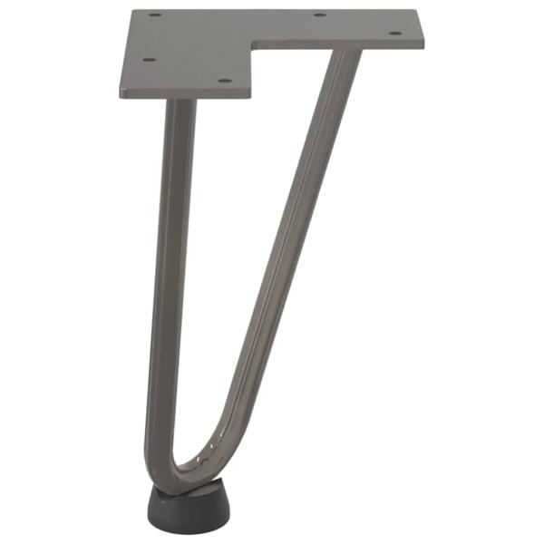 Haarnadelbeine für Couchtisch 4 Stk. Naturstahl 20 cm Massivstahl