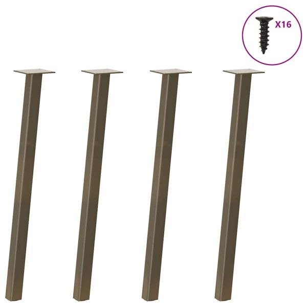 ARDEBO.de - Konsolentischbeine 4 Stk. Naturstahl 72 cm Stahl