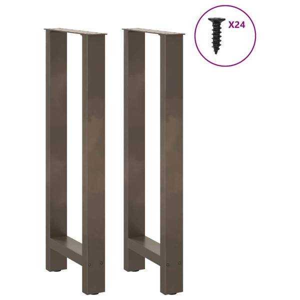 Bartischbeine Naturstahl 2 Stk. 50x(100-101) cm Stahl