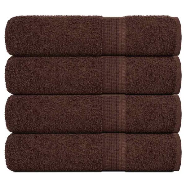 ARDEBO.de - Badetücher FROGN 4 Stk. Braun 100x150 cm 360 g/m²