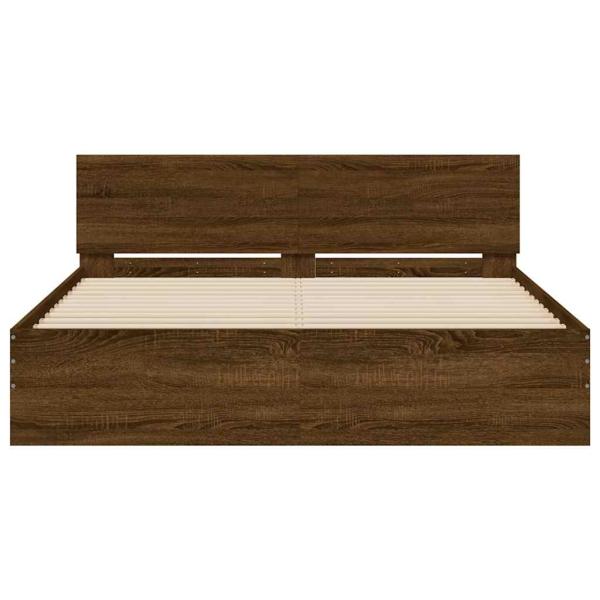 Bettgestell mit Kopfteil Braun Eichen-Optik 140x190 cm