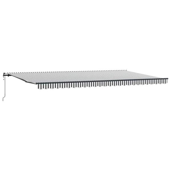 Markise Automatisch Anthrazit und Weiß 600x300 cm