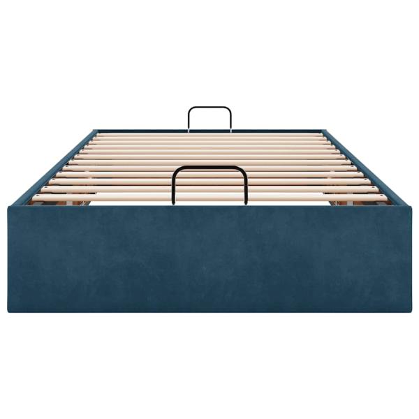 Ottoman-Bett ohne Matratze Dunkelblau 80x200 cm Samt