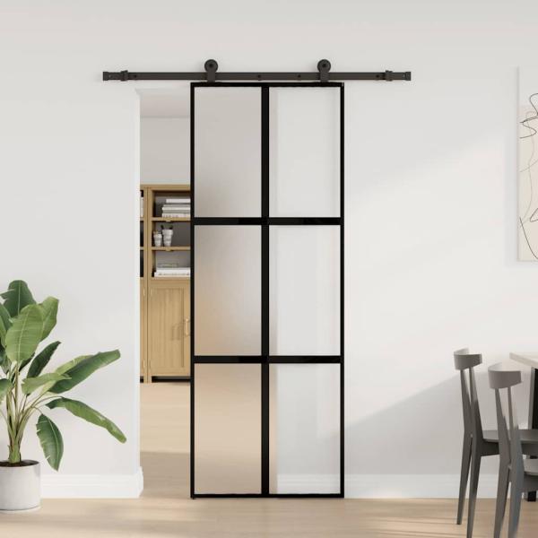 ARDEBO.de - Schiebetür mit Beschlag 76x205 cm Hartglas & Aluminium