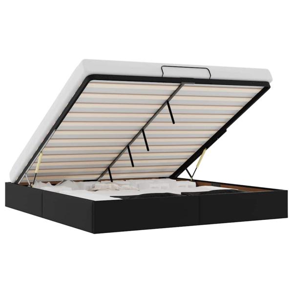 Ottoman-Bett ohne Matratze Schwarz 200x200 cm Kunstleder