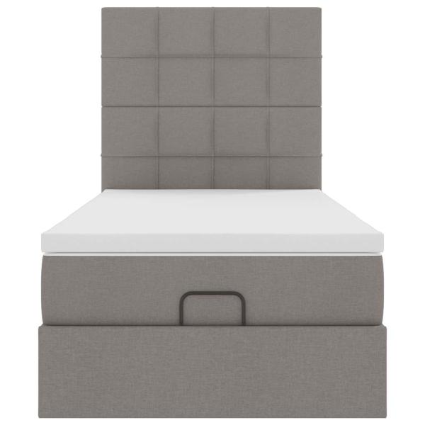 Ottoman-Bett mit Matratze Taupe 80x200 cm Stoff