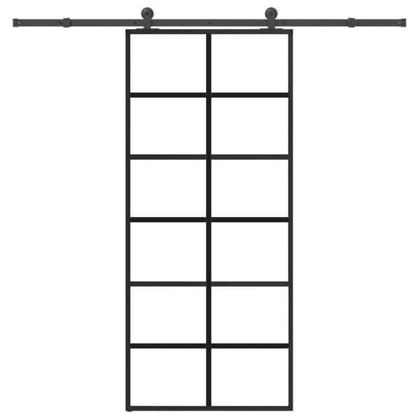Schiebetür mit Beschlag 90x205 cm ESG-Glas & Aluminium