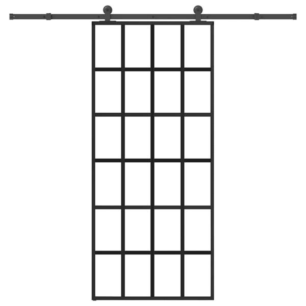 ARDEBO.de - Schiebetür mit Beschlag 90x205 cm ESG-Glas & Aluminium