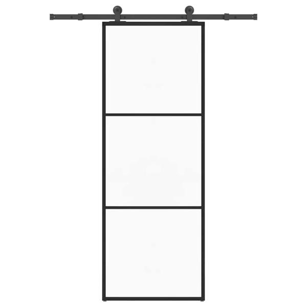 Schiebetür mit Beschlag 76x205 cm ESG-Glas & Aluminium