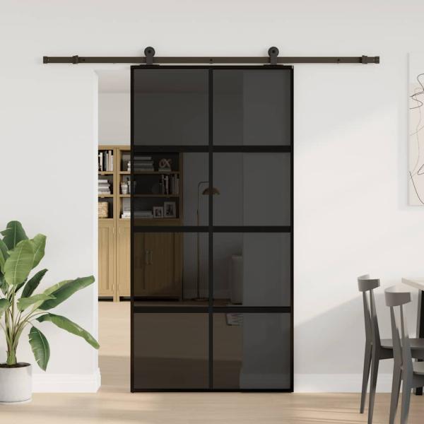 ARDEBO.de - Schiebetür mit Beschlag 102,5x205 cm Hartglas und Aluminium