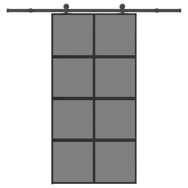 Schiebetür mit Beschlag 102,5x205 cm Hartglas und Aluminium