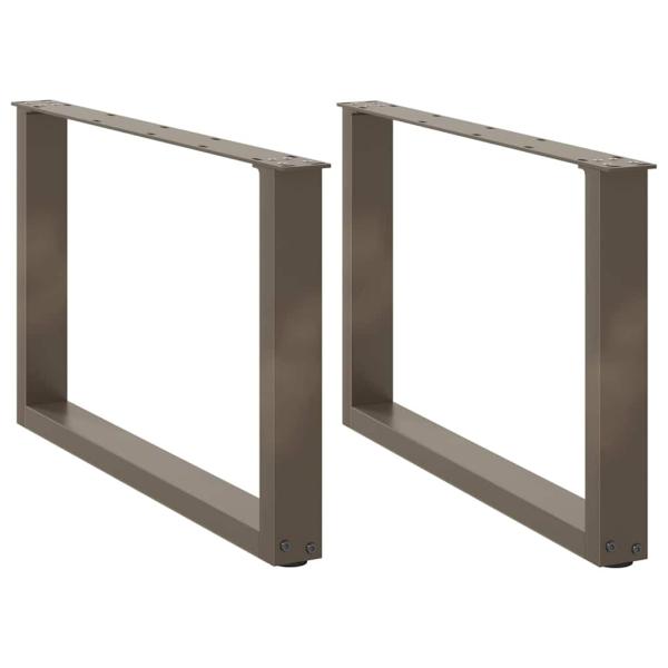 ARDEBO.de - Couchtischbeine U-Form 2 Stk. Naturstahl 60x(42-43) cm Stahl
