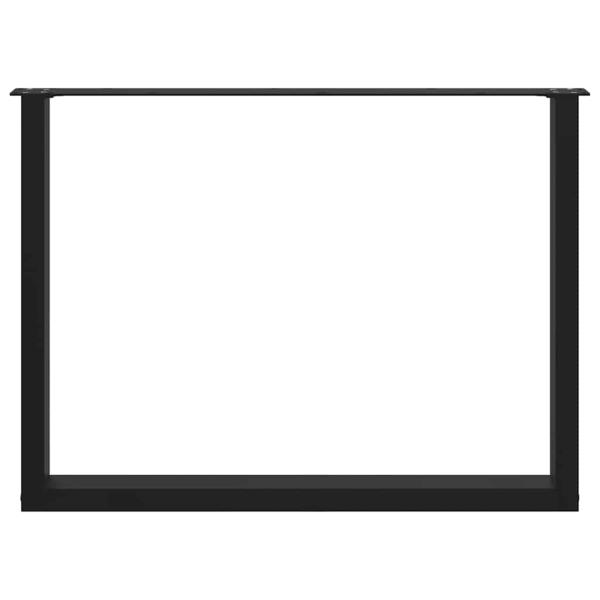 Esstischbeine U-Form 2 Stk. Schwarz 100x(72-73) cm Stahl