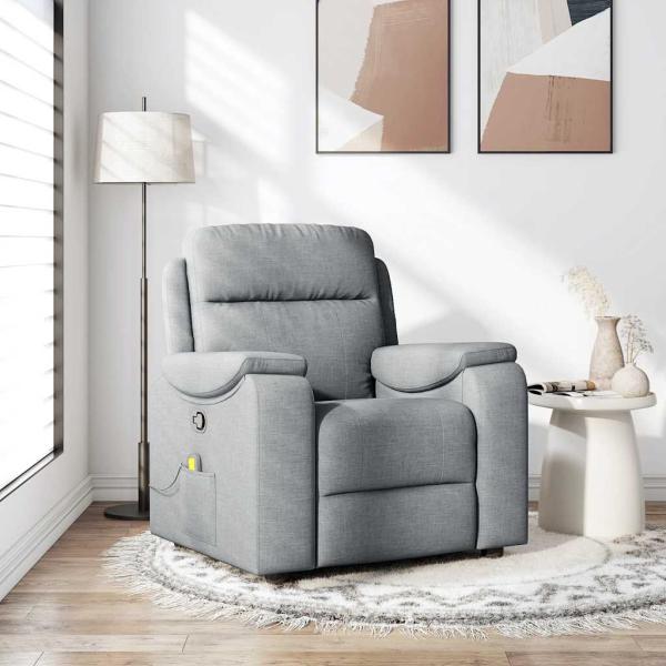 ARDEBO.de - Massagesessel Hellgrau Stoff