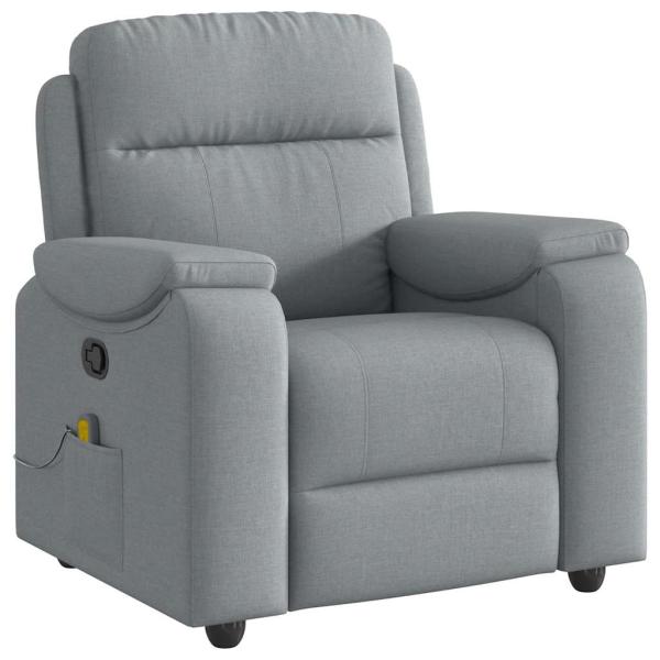 Massagesessel Hellgrau Stoff