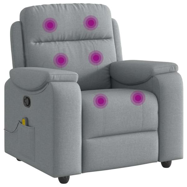 Massagesessel Hellgrau Stoff