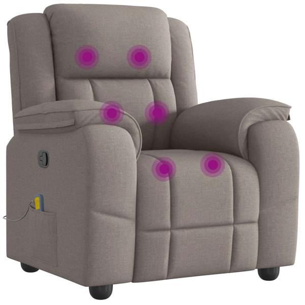 Massagesessel Taupe Stoff