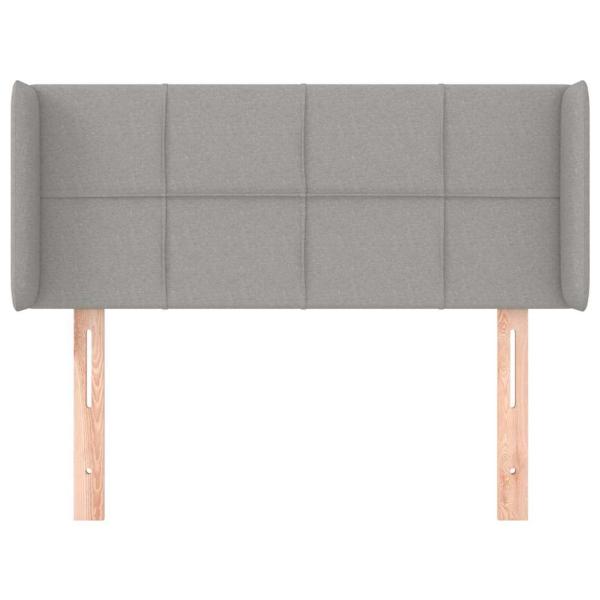 Kopfteil mit Ohren Hellgrau 83x16x78/88 cm Stoff