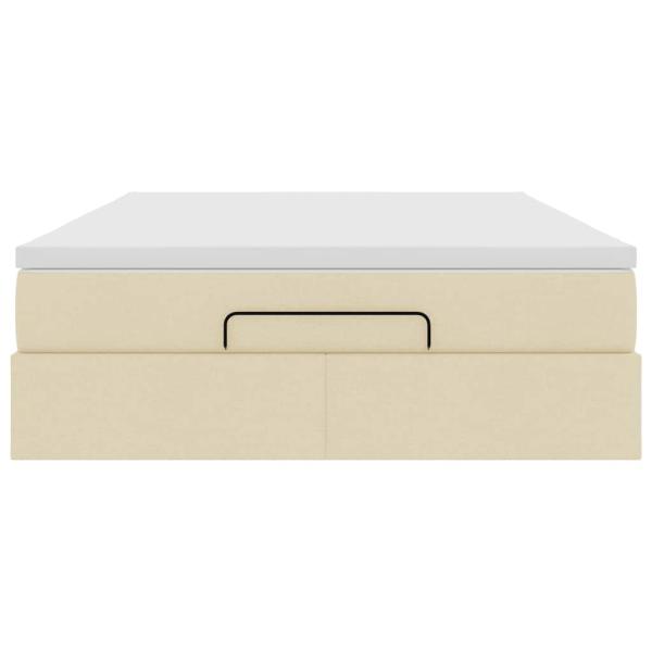 Ottoman-Bett mit Matratze Creme 140x190 cm Stoff