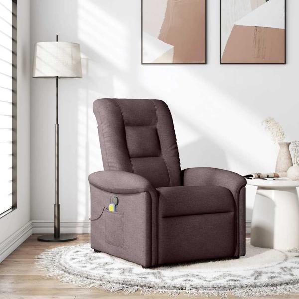 ARDEBO.de - Massagesessel Dunkelbraun Stoff