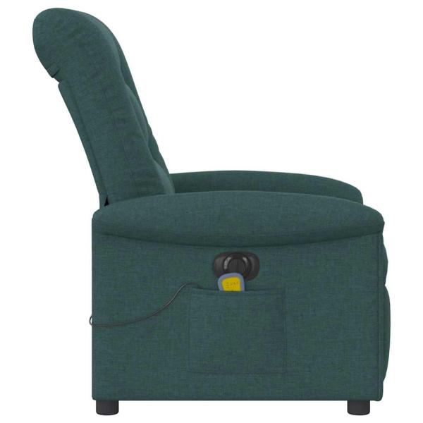 Massagesessel Elektrisch Dunkelgr?n Stoff