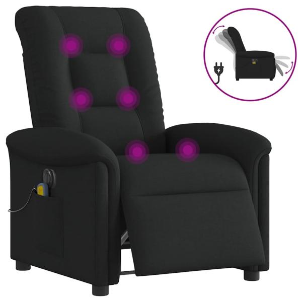 ARDEBO.de - Massagesessel Elektrisch Schwarz Stoff