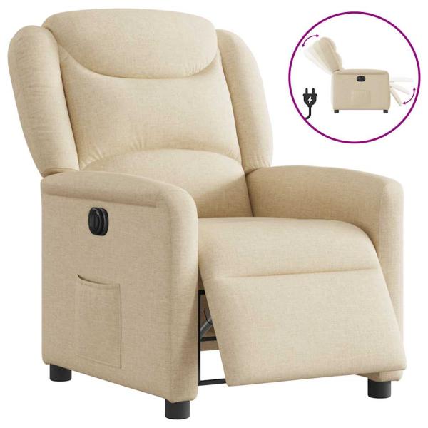 ARDEBO.de - Relaxsessel Elektrisch Creme Stoff