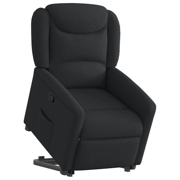 Relaxsessel mit Aufstehhilfe Schwarz Stoff