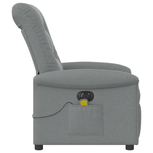 Massagesessel Elektrisch Hellgrau Stoff