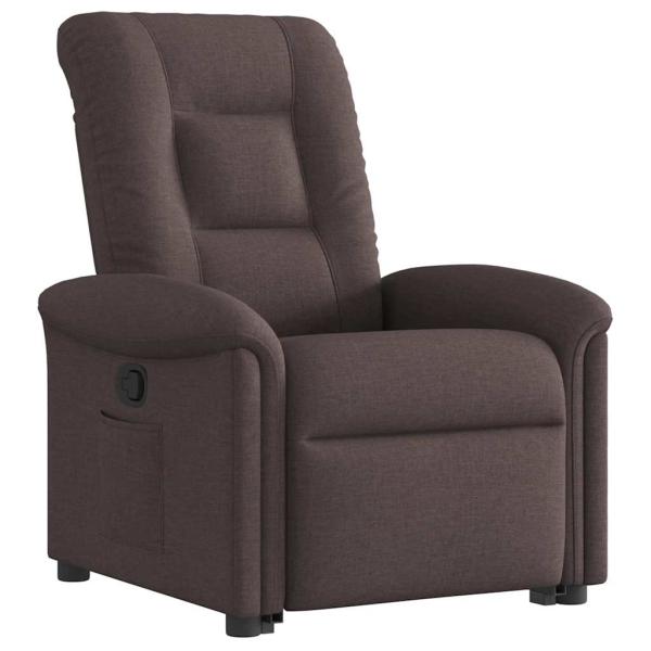 Relaxsessel mit Aufstehhilfe Dunkelbraun Stoff