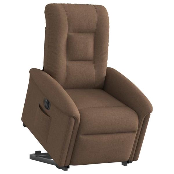 Relaxsessel mit Aufstehhilfe Elektrisch Braun Stoff