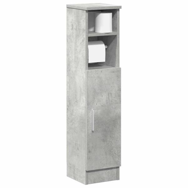 ARDEBO.de - Badezimmerschrank mit Rollenhalter Betongrau 20,5x22x90 cm