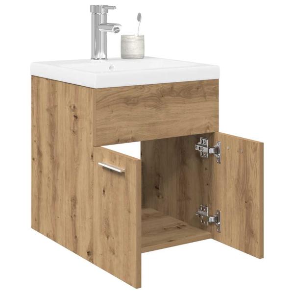 ARDEBO.de - Waschbeckenunterschrank mit Einbaubecken und Wasserhahn