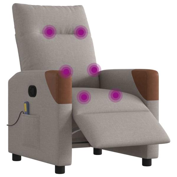 Massagesessel Elektrisch Taupe Stoff