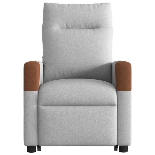 Massagesessel mit Aufstehhilfe Elektrisch Wolkengrau Stoff