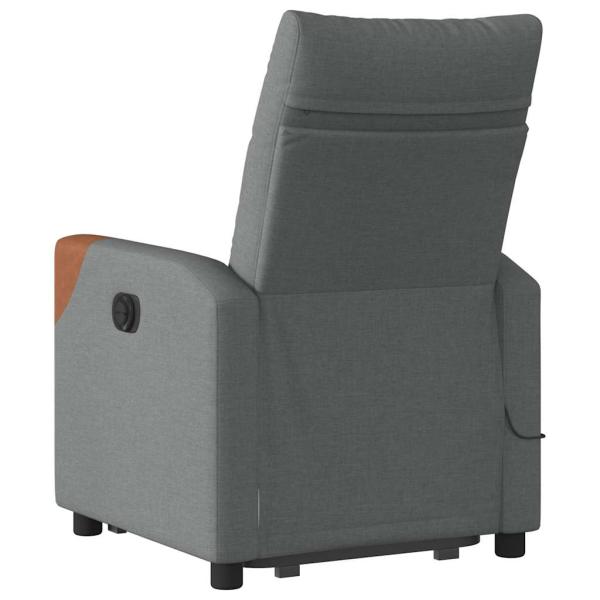 Massagesessel mit Aufstehhilfe Dunkelgrau Stoff
