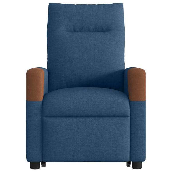 Massagesessel mit Aufstehhilfe Elektrisch Blau Stoff