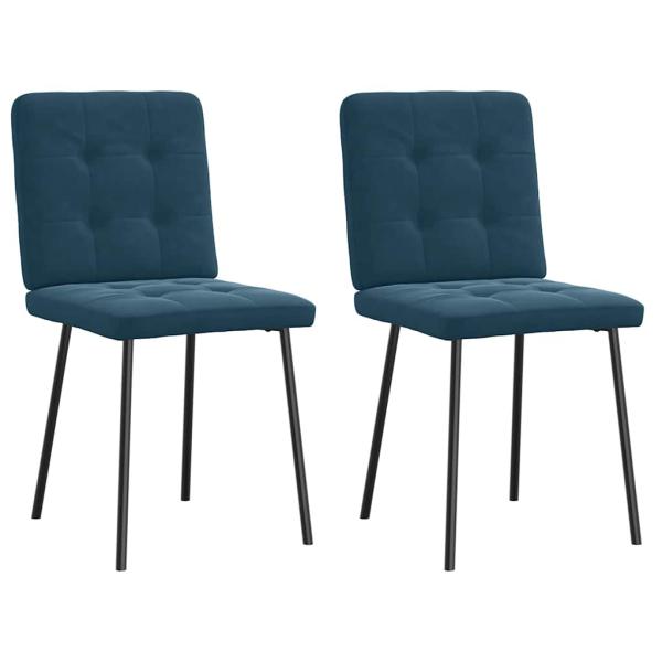 ARDEBO.de - Esszimmerstühle 2 Stk. Blau Samt