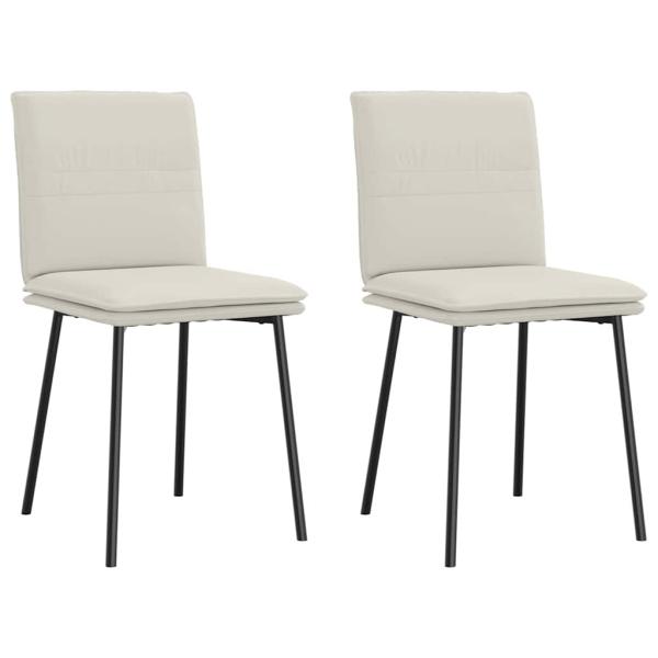 ARDEBO.de - Esszimmerstühle 2 Stk. Creme Samt