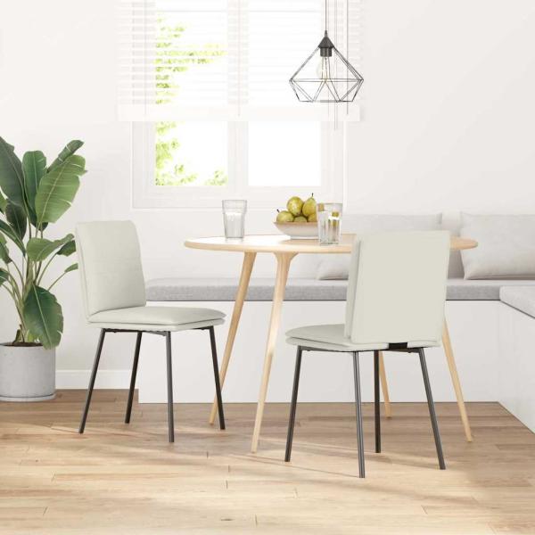 Esszimmerstühle 2 Stk. Creme Samt