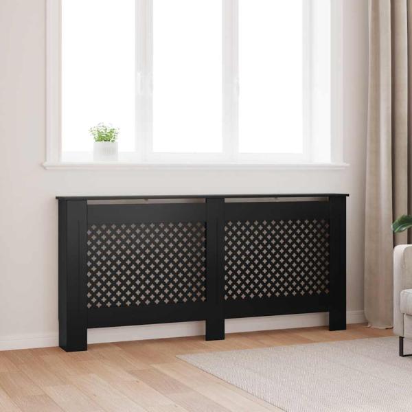 ARDEBO.de - Heizkörperverkleidung Schwarz 172x19x81,5 cm MDF