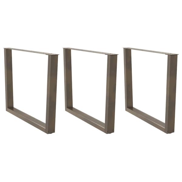 ARDEBO.de - Esstischbeine V-Form 3 Stück Naturstahl 100x(72-73,3) cm Stahl