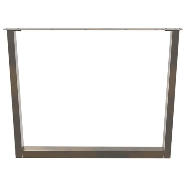 Esstischbeine V-Form 3 Stück Naturstahl 100x(72-73,3) cm Stahl